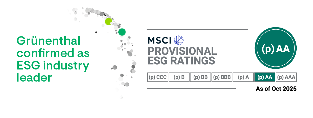 MSCI recognises Grünenthal as an ESG industry leader for the second year in a row